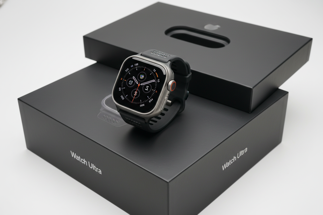 Apple watch ultra dans sa boit