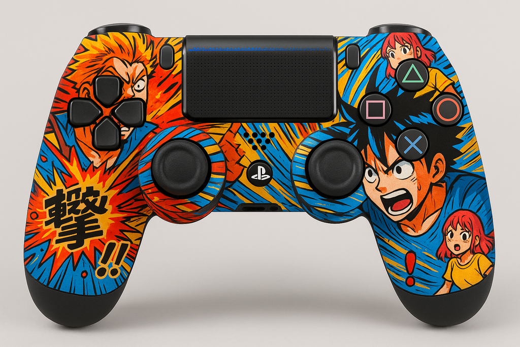 manette ps4 avec des designe manga